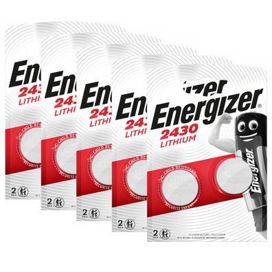 5x Energizer Knopfzelle Lithium CR 2430 DL CR2430 3V Batterien 2er Blister