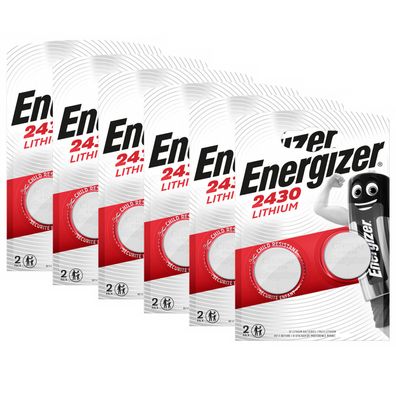 6x Energizer Knopfzelle Lithium CR 2430 DL CR2430 3V Batterien 2er Blister