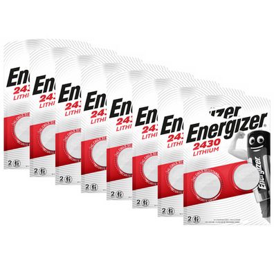 8x Energizer Knopfzelle Lithium CR 2430 DL CR2430 3V Batterien 2er Blister