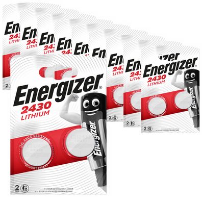 10x Energizer Knopfzelle Lithium CR 2430 DL CR2430 3V Batterien 2er Blister