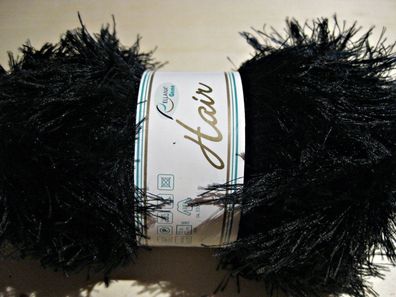 50g Hair Franzengarn schwarz Farbe Nr 2