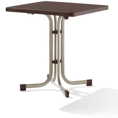 Tisch 231/CM 70 x 70 cm champagner Gestell aus Stahl in champagner, Tischplatte aus