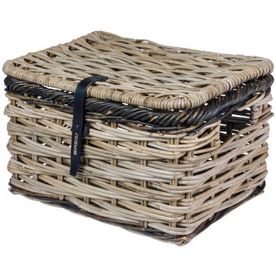 Fahrradkorb Basil Dijon L mit Deckel 36 x 49 x 30 cm - Grau/Schwarz