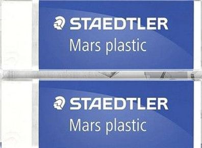 Staedtler 2 Stück Mars plastic Gummi Radierer Radiergummi PVC Weiss