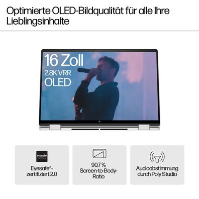 HP ENVY x360 16-ad0654ng 2-in-1, 16" 2K Touch, Ryzen 5 8640HS, 16GB, 512GB, DE Layout