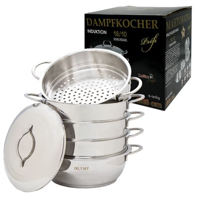 Mantowarka Dampfkocher Ø28 cm Dampfgarer 6 Tlg Induktion