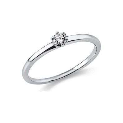 Luna Creation - 1O321W8-10 - Solitairering - 18 kt WG, 1 Brill. 0.10ct, TW-si