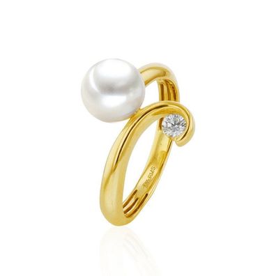 Luna-Pearls - 005.1078 - Ring - Damen - 585GG - Akoya-Zuchtperle und Brillant