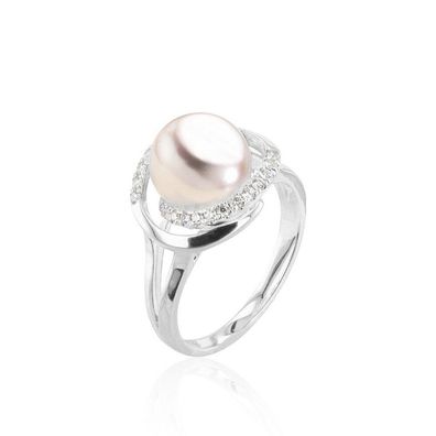 Luna-Pearls - 005.1101 - Ring - Damen - 750WG - Akoya-Zuchtperle und Brillanten