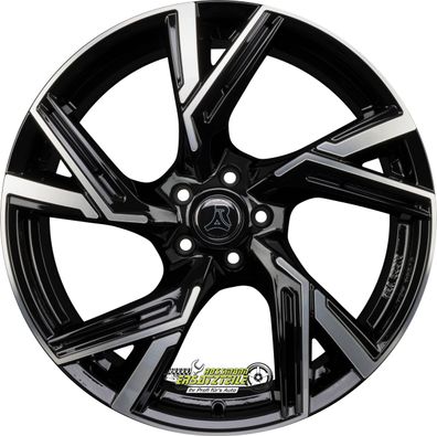 Arcasting Enea black polished 8x18 ET43 - LK5/112 ML66.6 Felge Alu