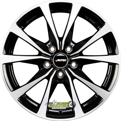 Autec Typ BX - Brixen schwarz poliert 6.5x16 ET47 - LK5/112 ML66.6 Felge Alu