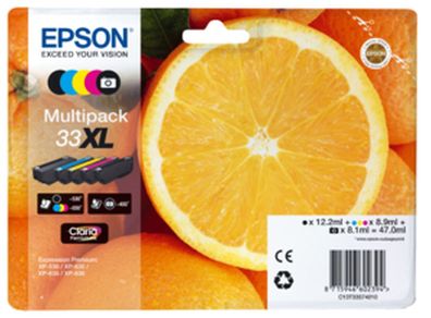 Epson 33XL Multipack - 5er-Pack - Schwarz, Gelb, Cyan, Magenta, Photo schwarz - Origi