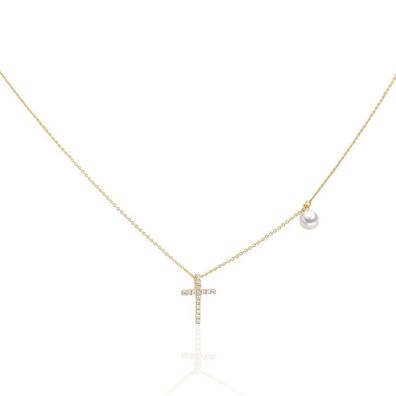 Luna-Pearls - 214.0362 - Collier - Damen - 750GG - Akoya-Zuchtperle und Brillanten