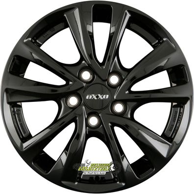 Oxxo Oberon 5 black 8x18 ET44 - LK5/112 ML57.1 Felge Alu