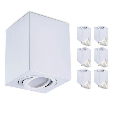 Aufbauspot OH37 Deckenleuchte Rechteck Farbe WEIß Deckenstrahler Aluminium IP20 LED