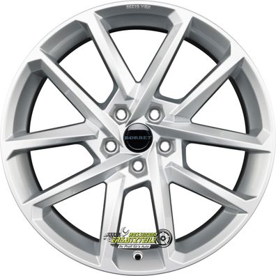 Borbet N crystal silver 6.5x17 ET46 - LK5/112 ML57.1 Felge Alu