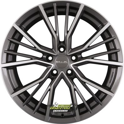 Mak Union gun metallic mirror 8x18 ET43 - LK5/112 ML66.45 Felge Alu