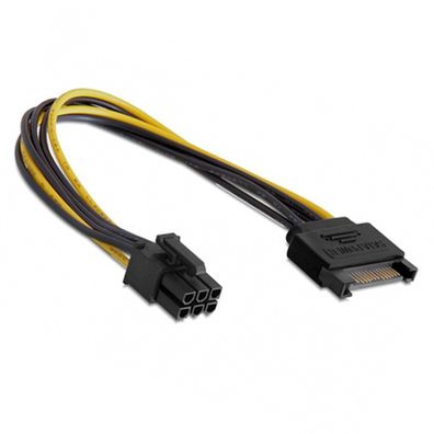 K26 SATA Kabel 15Pin auf 6Pin PCI Express Stromkabel Power Adapter Grafikkarte 20cm