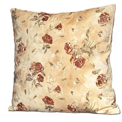 Kissenhülle 40x40 Kissenbezug Romantik Jacquard Kissen Rosen Apricot Deko Sommer
