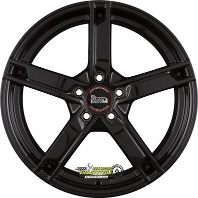 4x MAM W4 black painted 6x15 ET43 - LK5/112 ML57.1 Felge Alu