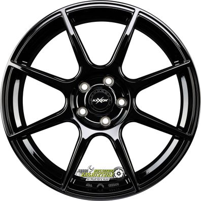 2x Axxion X2 schwarz glänzend lackiert 8x19 ET40 - LK5/112 ML72.6 Felge Alu