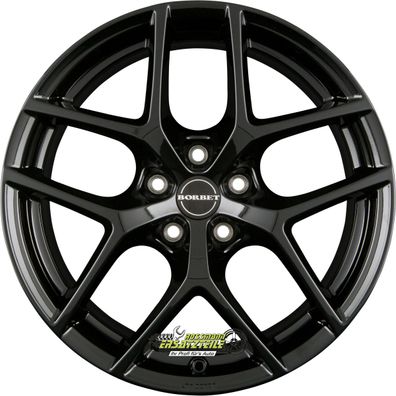 2x Borbet Y black glossy 8.5x18 ET40 - LK5/112 ML66.6 Felge Alu