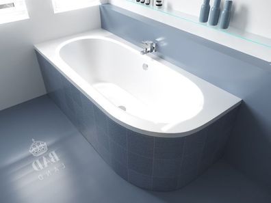 Badewanne Eckwanne AVITA 160x75 Links mit Styroporverkleidung | Ablauf & Füße GRATIS