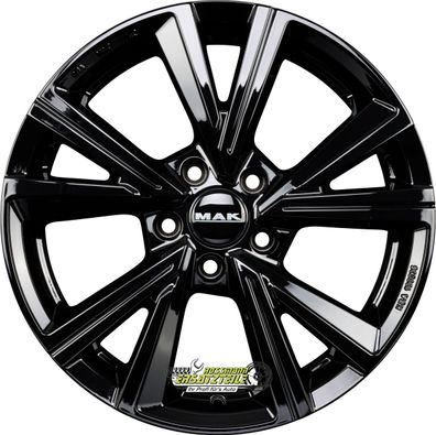 2x Mak Qvarz gloss black 6.5x16 ET43 - LK5/112 ML57.1 Felge Alu