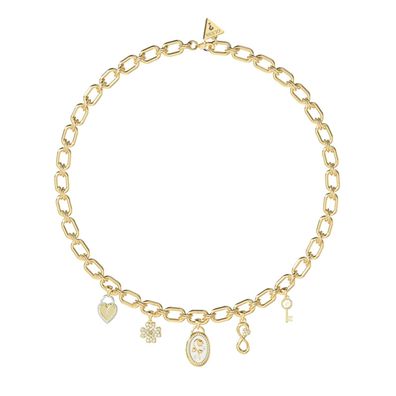 Guess Schmuck Damen-Kette Multi Charms Goldfarben JUBN06041JWYGT/U