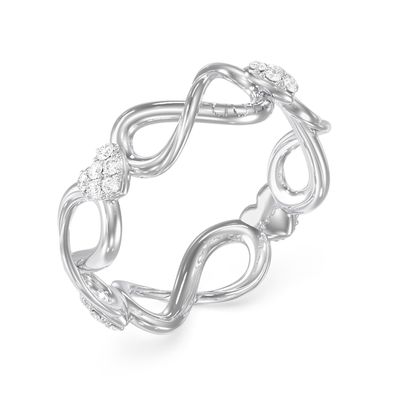 Guess Schmuck Damenring Unendlichkeit Silberfarben JUBR06050JWRH