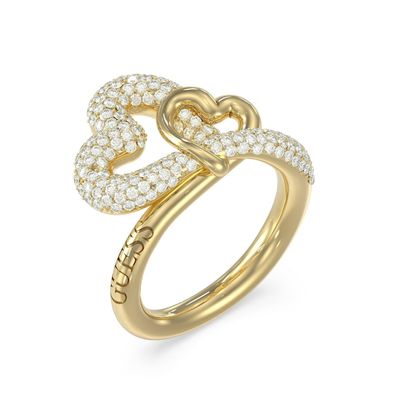 Guess Schmuck Damenring Herz Pavé Goldfarben JUBR06055JWYG