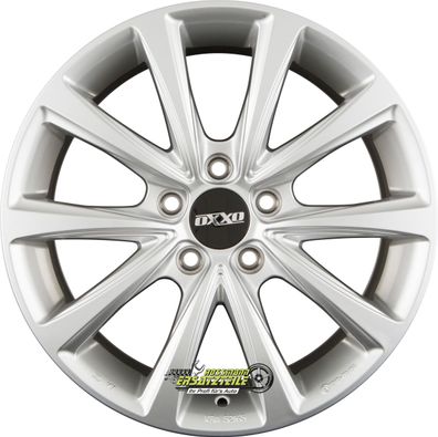 2x Oxxo Liberty silver 8.5x19 ET38 - LK5/112 ML57.1 Felge Alu
