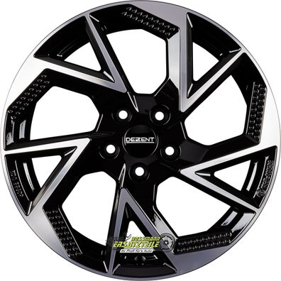 2x Dezent AP black/polished 7x17 ET47 - LK5/112 ML66.6 Felge Alu