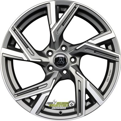 2x Arcasting Enea matt anthracite polished 8x18 ET35 - LK5/112 ML66.6 Felge Alu