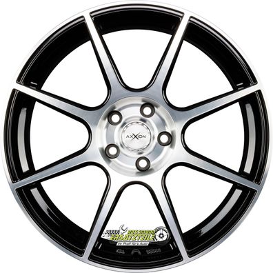 4x Axxion X2 schwarz hochglanzpoliert 6.5x16 ET42 - LK5/112 ML72.6 Felge Alu