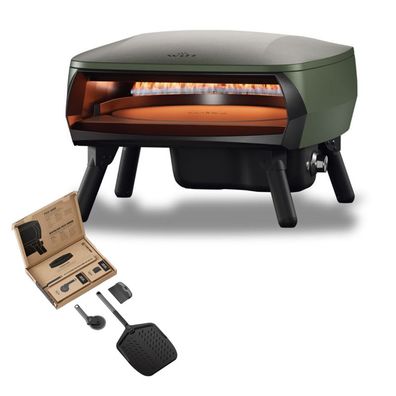 Witt Piccolo Rotante 16" Bundle Gas Pizzaofen rotierend 1 Brenner 7 kW Matt Grün 100