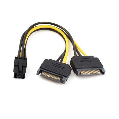 K31 SATA Kabel 2x15Pin auf 6Pin PCI Express Stromkabel Power Adapter Grafikkarte 15cm