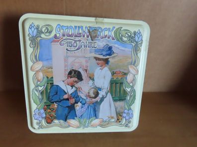 Blechdose Keksdose Pralinendose Quadratisch Motiv Mutter mit Kindern