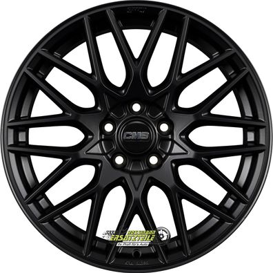 2x CMS C25 complete matt black 10.5x21 ET44 - LK5/112 ML66.5 Felge Alu