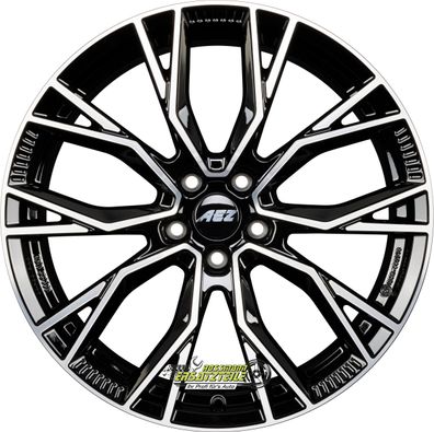 4x AEZ Toronto black/polished 8.5x19 ET40 - LK5/112 ML57.1 Felge Alu