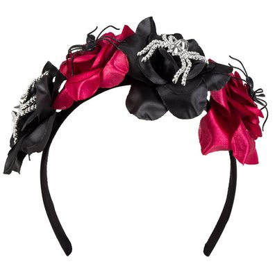 Haarreif Tiara mit Blumen und Spinne Boland