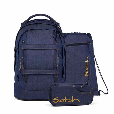 Satch Pack Set Schulrucksack Denim Blue 30l dunkelblau Rucksack Schulranzen