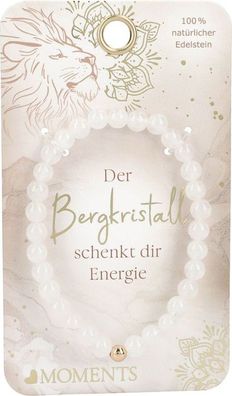 Moments Premium Bergkristall Armband in perlmutweiss, 100% Natuerlicher Edelstein, de