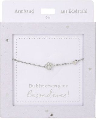 Damen Edelstahl Armband mit Herz-Anhaenger, 15-20cm Verstellbar-Pfote Silber