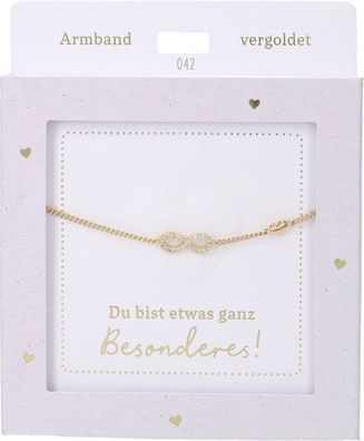 Damen Edelstahl Armband mit Herz-Anhaenger, 15-20cm Verstellbar-Unendlichkeit Gold