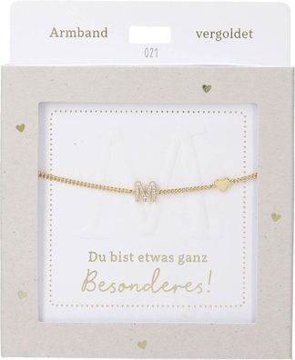 Damen Edelstahl Armband mit Herz-Anhaenger, 15-20cm Verstellbar-M Gold