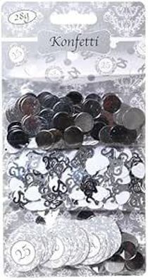 Konfetti Streudeko Metallic 3er Set 25, zur Silberhochzeit zur Dekoration