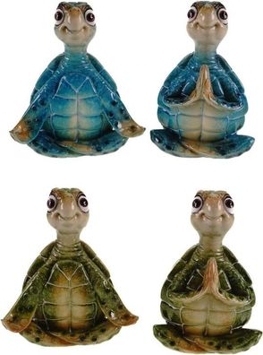 formano 4er Set Dekofigur Yoga Schildkroete Harry - Polyresin 15 cm