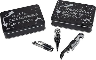 1 Geschenk-Set mit Spruch - mit 3 verschiedenen Flaschenoeffnern - Geschenke fuer Ma