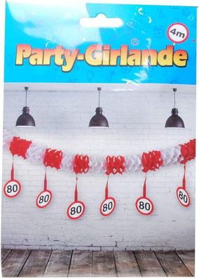 UDO Schmidt GmbH & Co Party Girlande 80. TER Geburtstag 12tlg 4 Meter lang